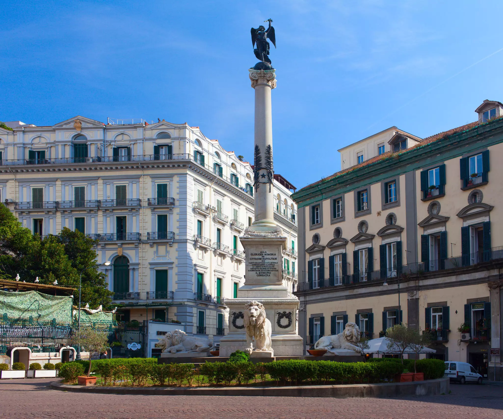 The Monument to the Martyrs in the Piazza dei Martiri (Martyrs' Square), located next to park Villa Comunale.