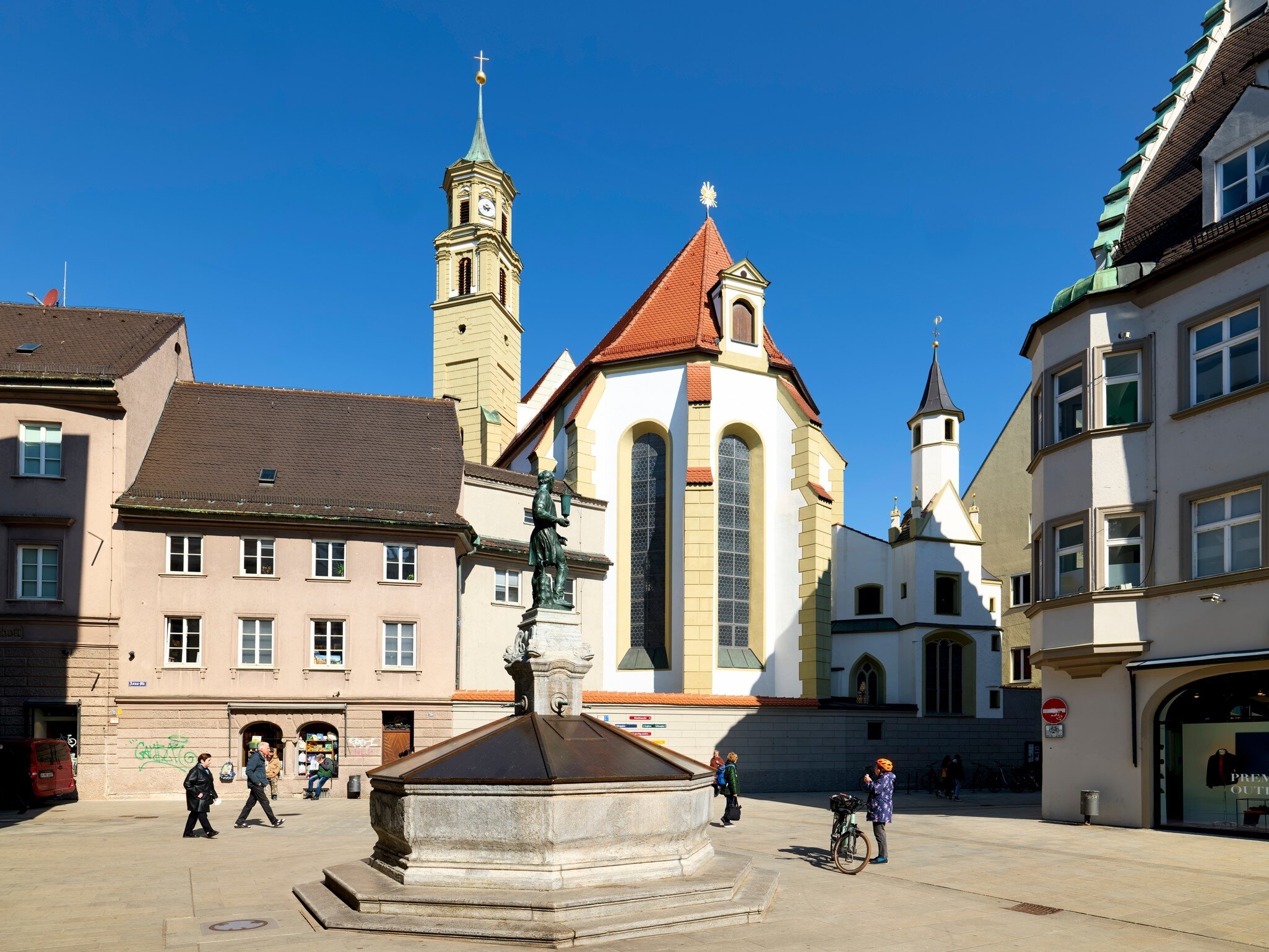 Facade of St. Anne's Church in Augsburg, Romantic Road, Bavaria, Germany.  