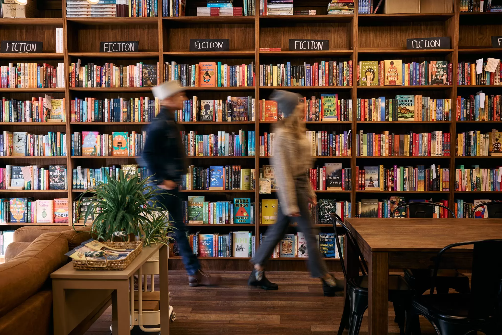 Bookshelves at Paulina Springs Books in Sisters, Oregon