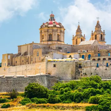 scenic view on historical town of Mdina in Malta
