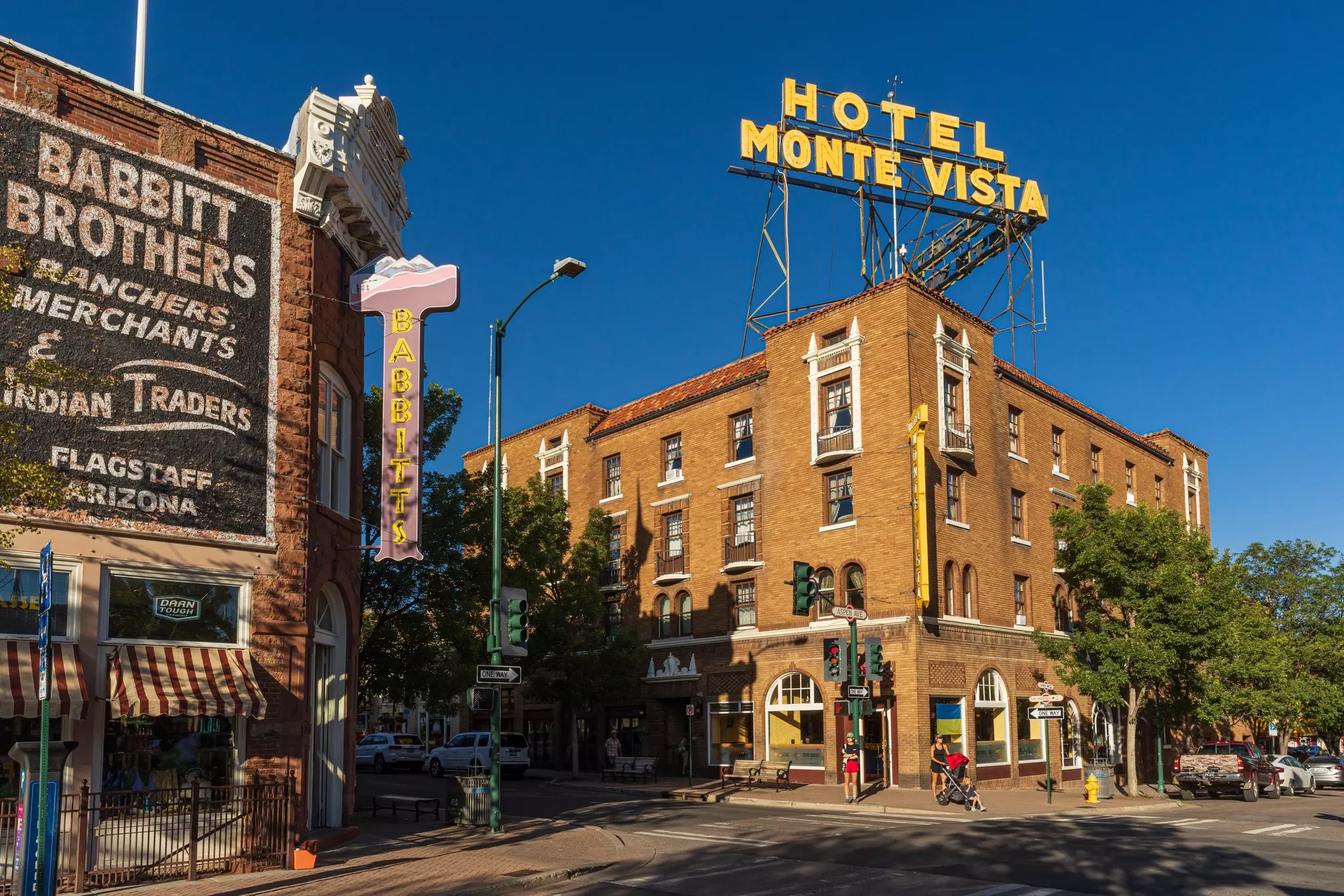 The historic Hotel Monte Vista, built in 1927, in downtown Flagstaff, Arizona.