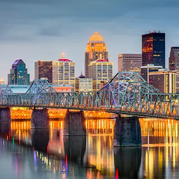The skyline of Louisville, Kentucky, and the George Rogers Clark Memorial Bridge. Sean Pavone/iStockphoto/Getty Images