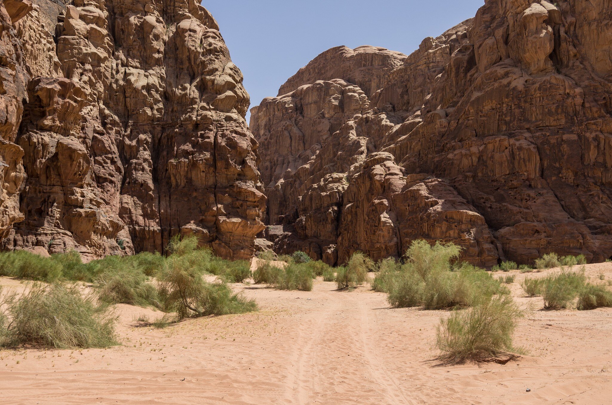 Enter to Barrah Canyon. Wadi Rum (Valley of the Moon), Jordan. UNESCO World Heritage.; Shutterstock ID 449364199;