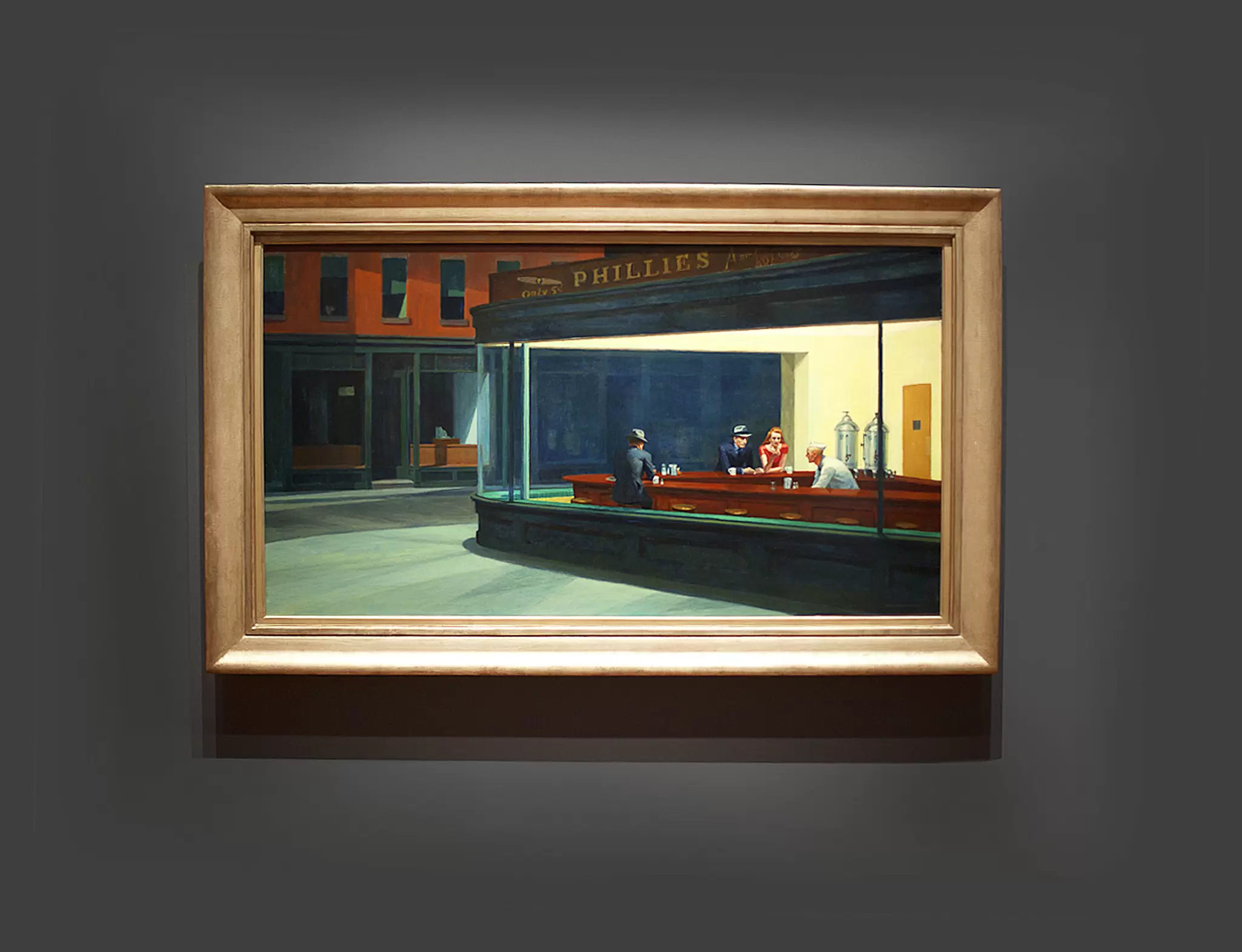 Edward Hopper's 'Nighthawks' painting at the Chicago Art Institute in Chicago, Illinois.