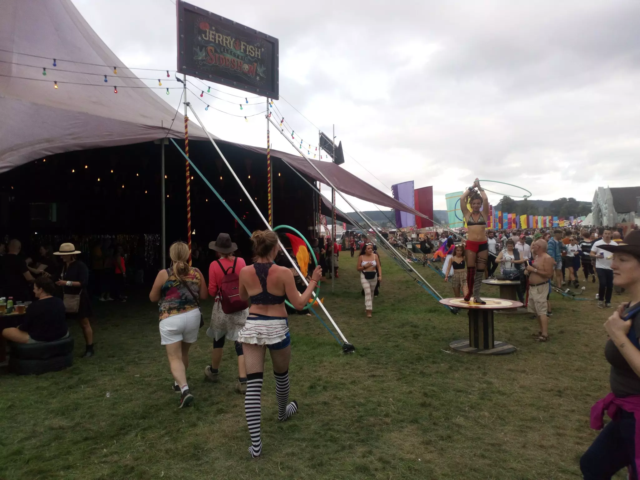 Performers outside one of the stages at Electric Picnic