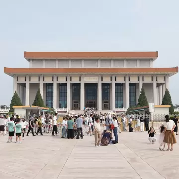Beijing, China - August 17, 2024: Tourists in front of Chairman Mao Memorial Hall in Tiananmen Square, License Type: media, Download Time: 2026-08-24T17:17:56.000Z, User: LP_NZhan, Editorial: true, purchase_order: 65050 - Digital Destinations and Articles, job: App Content, client: Lonely Planet App, other: Nadine Zhan
