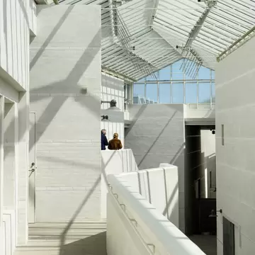 Interior of Bornholm Arts-Museum, Isle of Bornholm, Denmark.