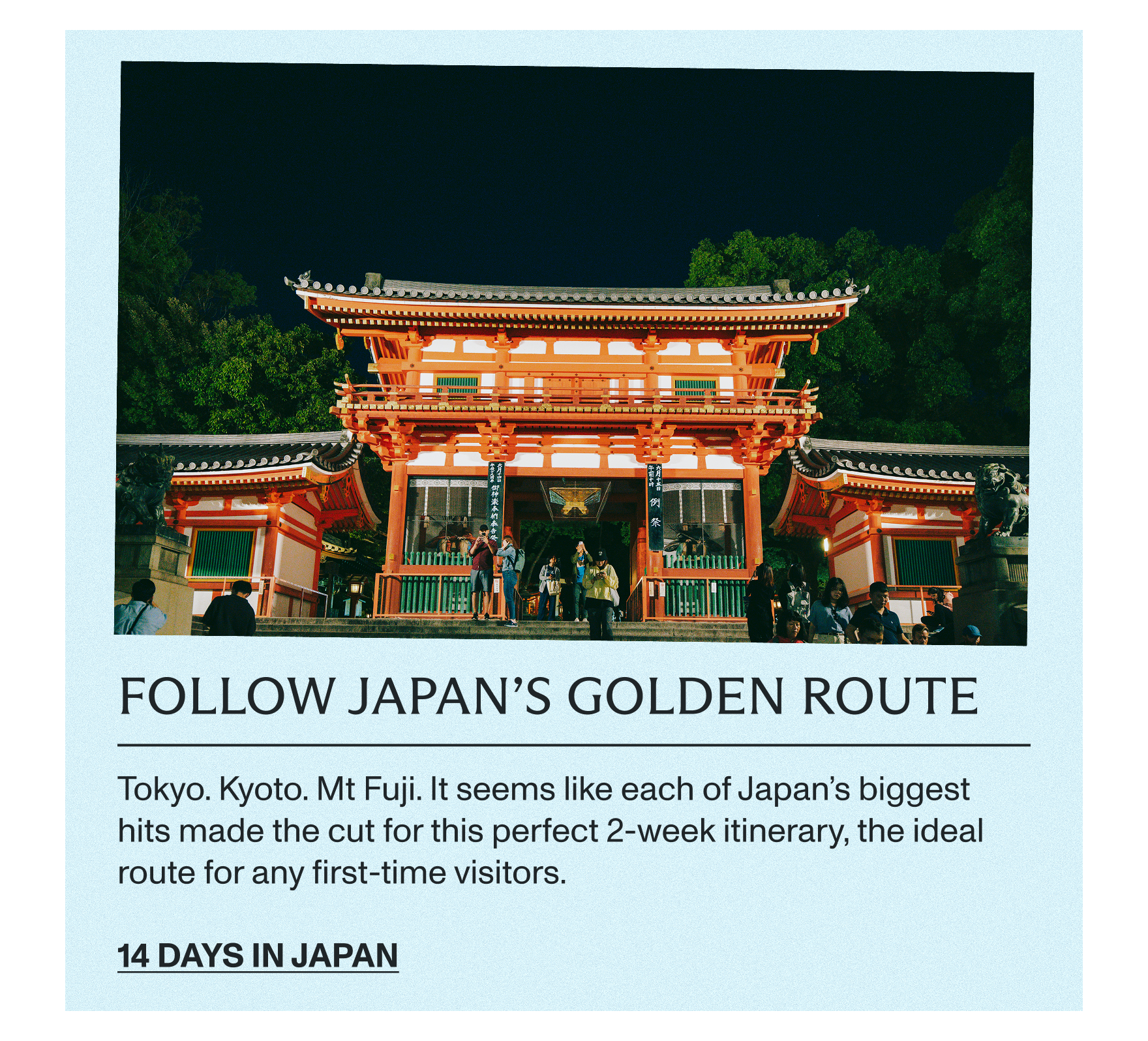 Follow Japan's Golden Route