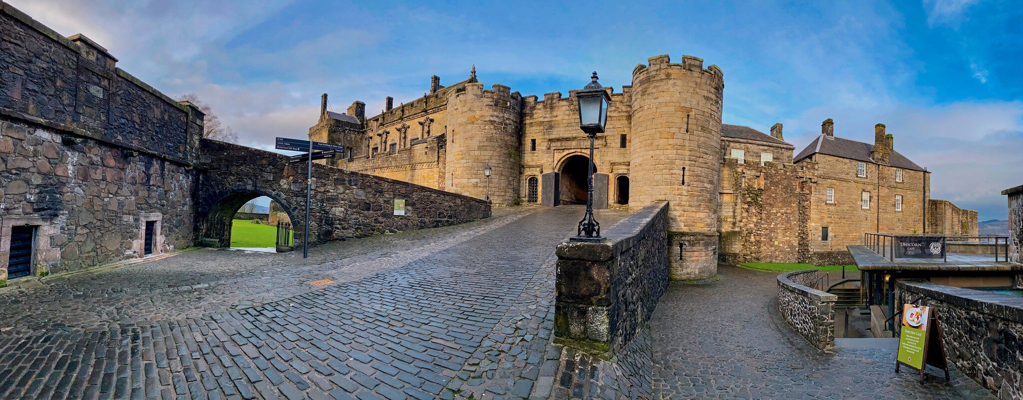 Stirling Castle sitting atop Castle Hill in Stirling, Scotland