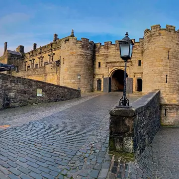 Stirling Castle sitting atop Castle Hill in Stirling, Scotland