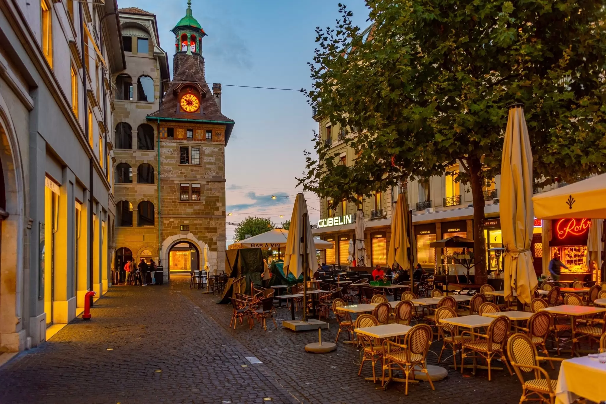 A plaza in Geneva's old town
