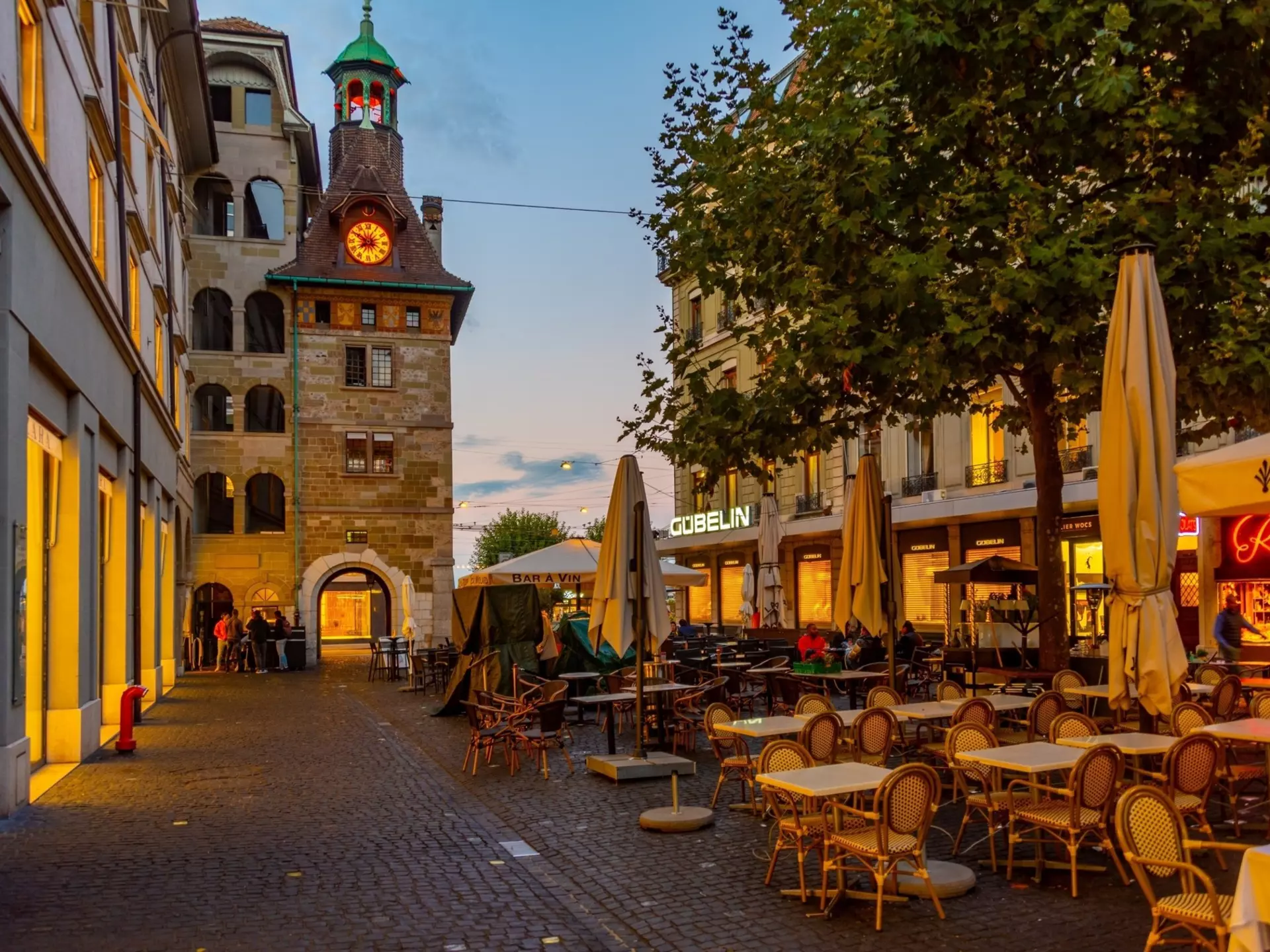 A plaza in Geneva's old town