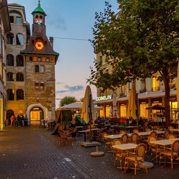 A plaza in Geneva's old town