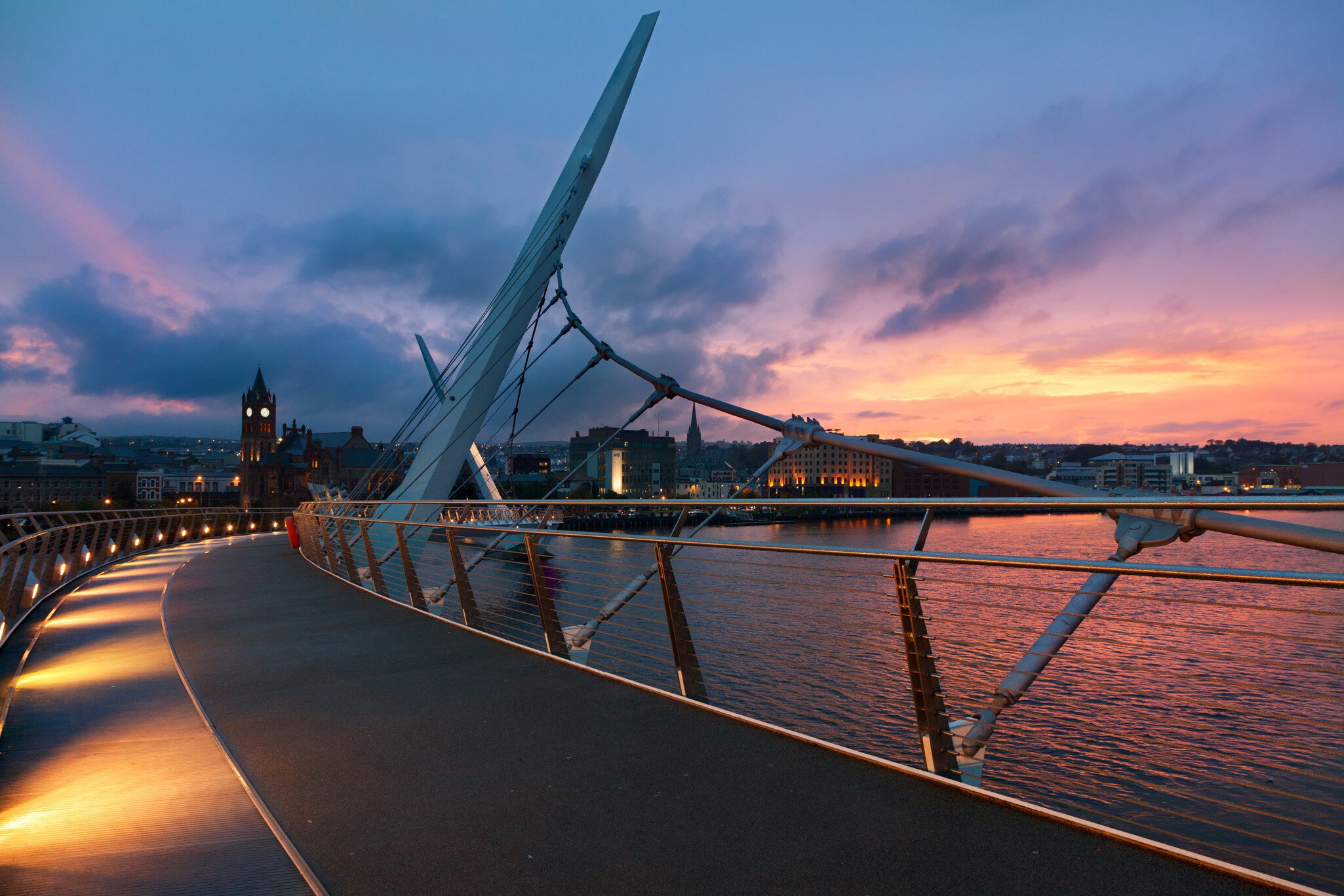 Sunset over Derry, Northern Ireland