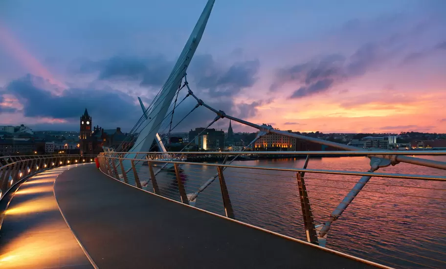 Sunset over Derry, Northern Ireland