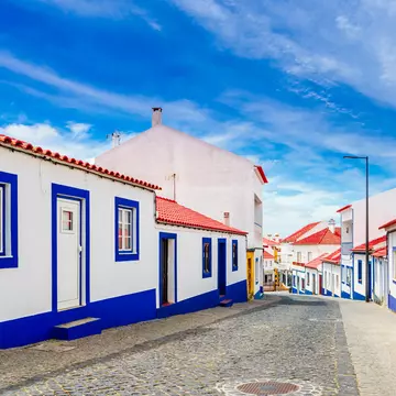 Portuguese church in the village of Vila Nova de Milfontes Odemira Alentejo region Portugal