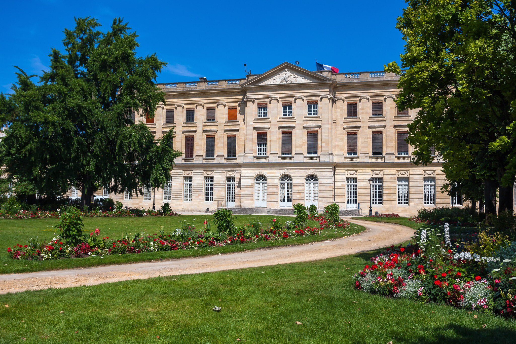 Facade of the Musee des Beaux-Arts de Bordeaux. Fine arts museum of the city of Bordeaux, France.