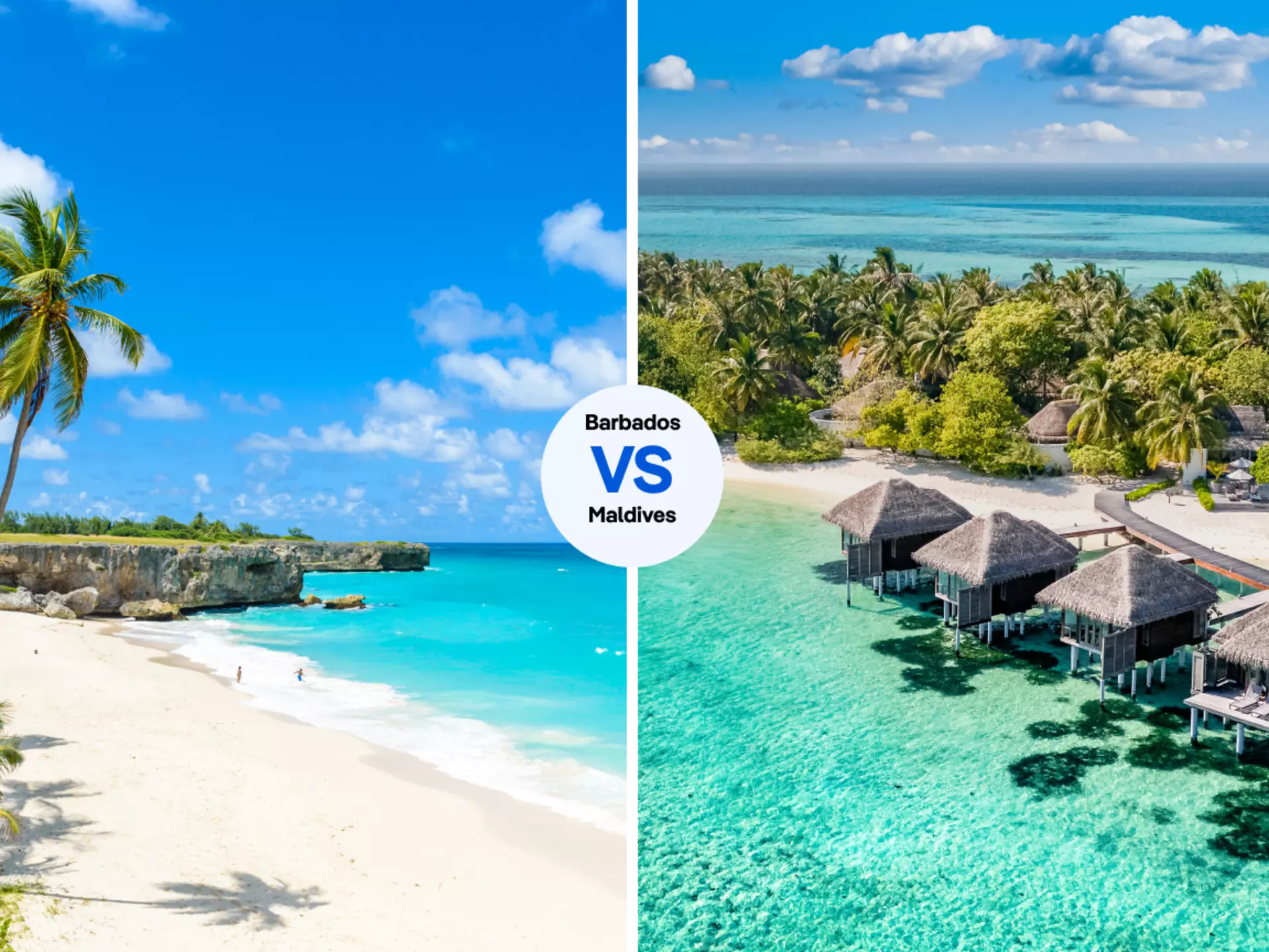 The Maldives and Barbados. We can't believe they are real either. Shutterstock