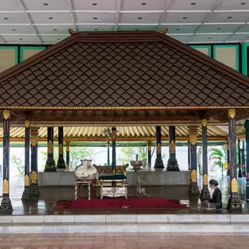 Yogyakarta - Indonesia. April 10, 2018: Beautiful interior of Bangsal Pagelaran at Yogyakarta palace, Indonesia; Shutterstock ID 1069337399; purchase_order:65050 - Digital Destinations and Articles; job:App Content; client:Lonely Planet app; other:Nadine Zhan
1069337399