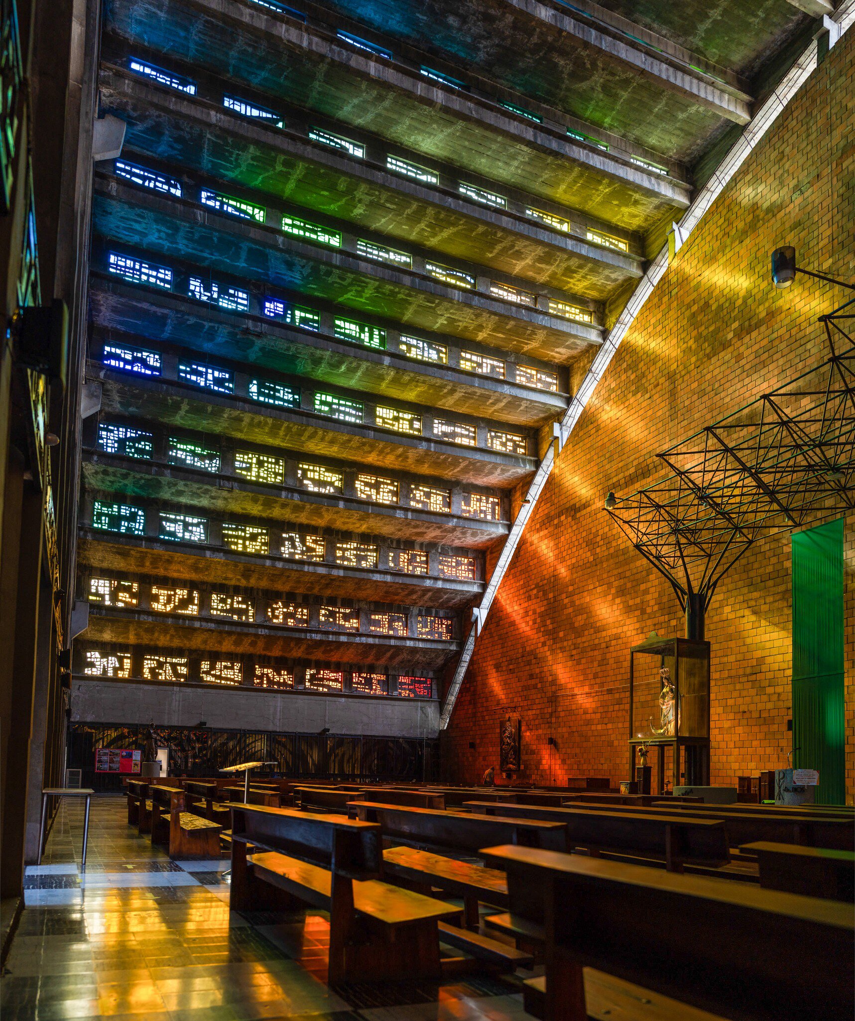 Iglesia El Rosario's interior is a colorful celebration.