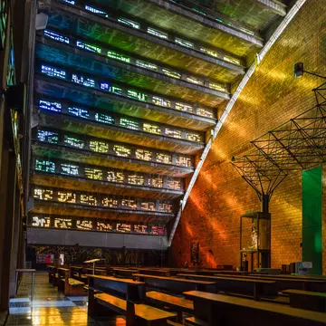 Iglesia El Rosario's interior is a colorful celebration.