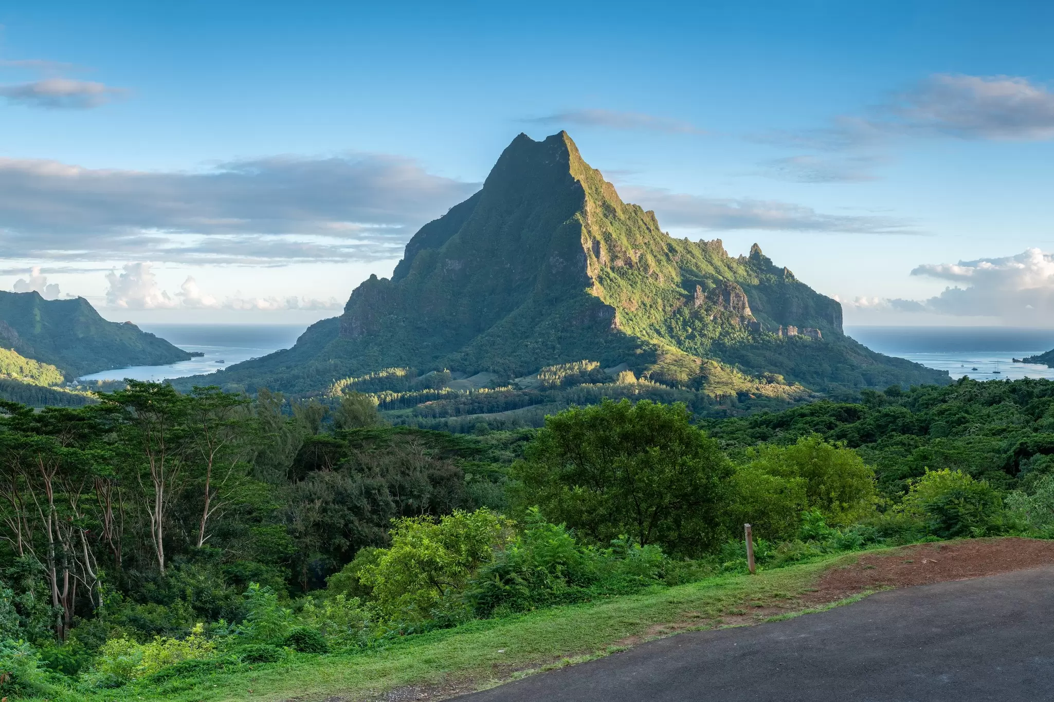Mount Rotui at sunrise, Moorea island, French Polynesia, License Type: media, Download Time: 2025-03-26T18:05:02.000Z, User: katelyn.perry_lonelyplanet, Editorial: false, purchase_order: 65050 - Digital Destinations and Articles, job: wip, client: wip, other: Katelyn Perry