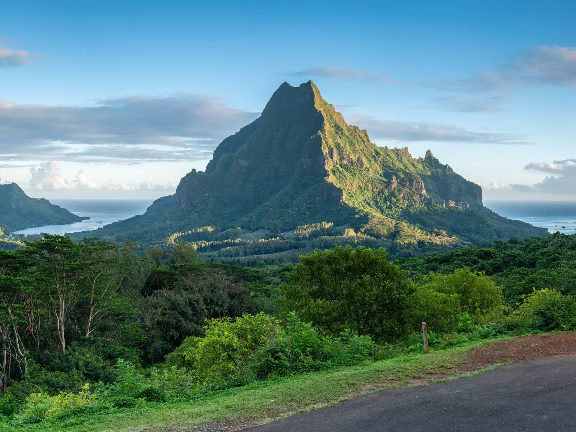 Mount Rotui at sunrise, Moorea island, French Polynesia, License Type: media, Download Time: 2025-03-26T18:05:02.000Z, User: katelyn.perry_lonelyplanet, Editorial: false, purchase_order: 65050 - Digital Destinations and Articles, job: wip, client: wip, other: Katelyn Perry