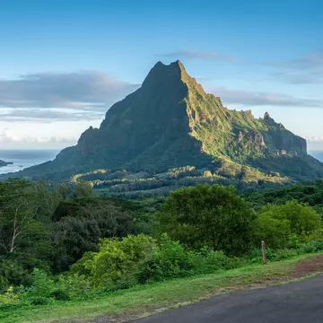 Mount Rotui at sunrise, Moorea island, French Polynesia, License Type: media, Download Time: 2025-03-26T18:05:02.000Z, User: katelyn.perry_lonelyplanet, Editorial: false, purchase_order: 65050 - Digital Destinations and Articles, job: wip, client: wip, other: Katelyn Perry