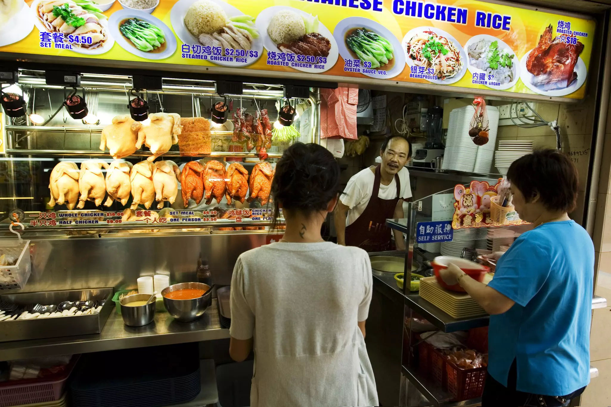 Diners at the Maxwell Hawker Centre in Singapore. 