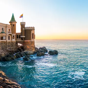 A historic castle overlooking the sea in Vina del Mar, Chile