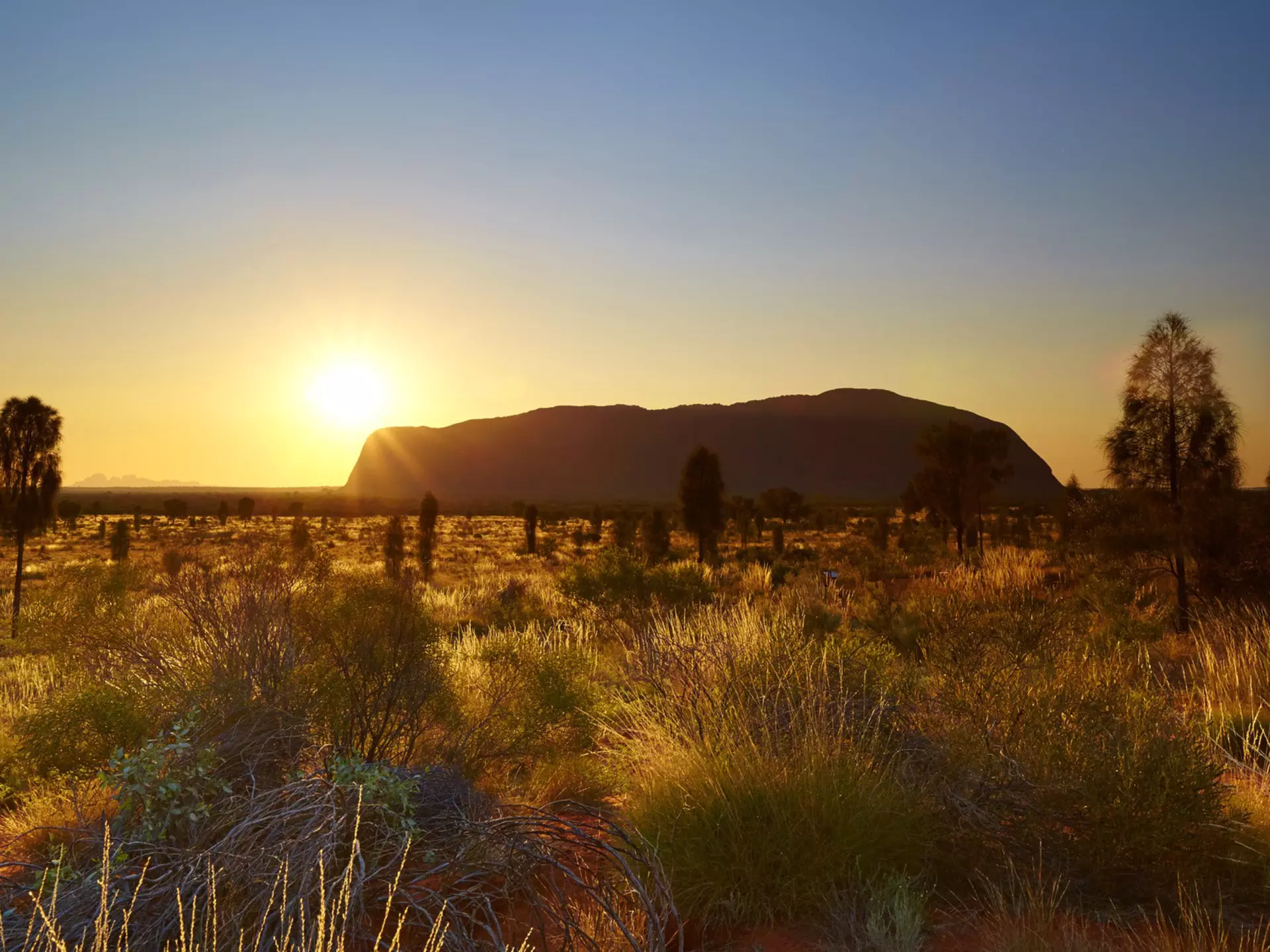 Sunrise at Uluru in the heart of Australia's Outback.