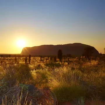 Sunrise at Uluru in the heart of Australia's Outback.