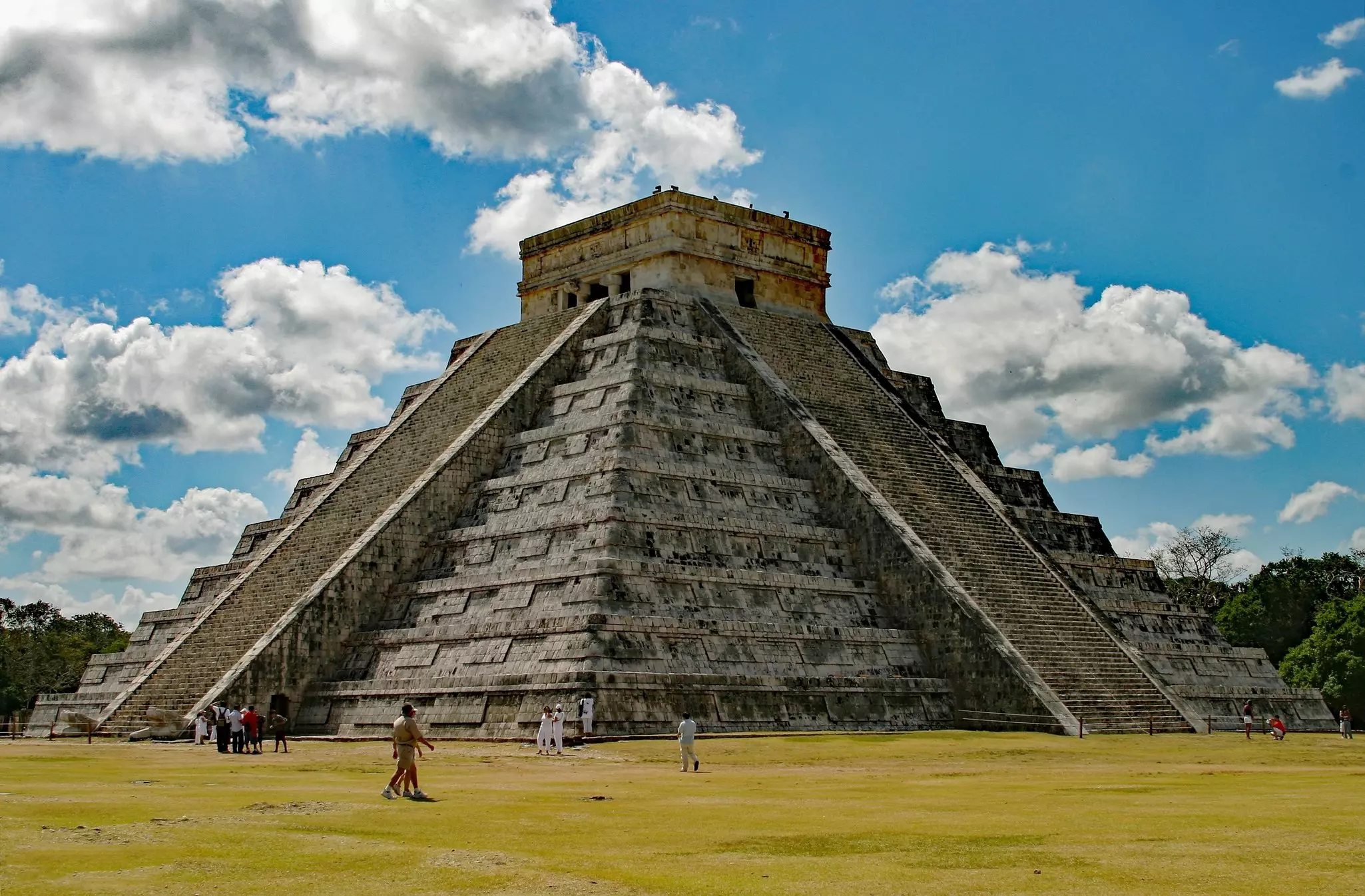An ancient temple in a pyramid shape
