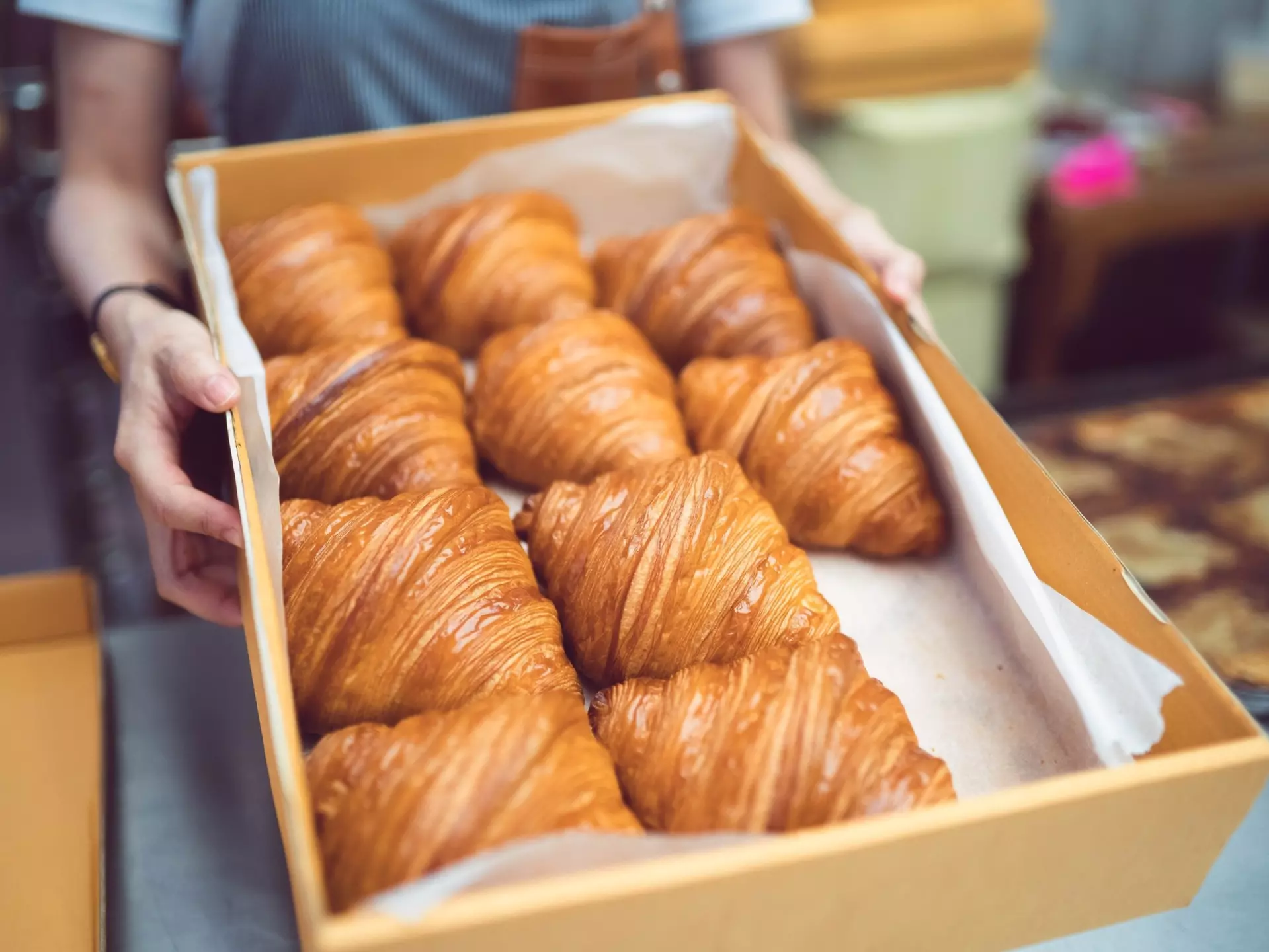 Coffee and chocolate croissants at Dulce de Leche, Valencia