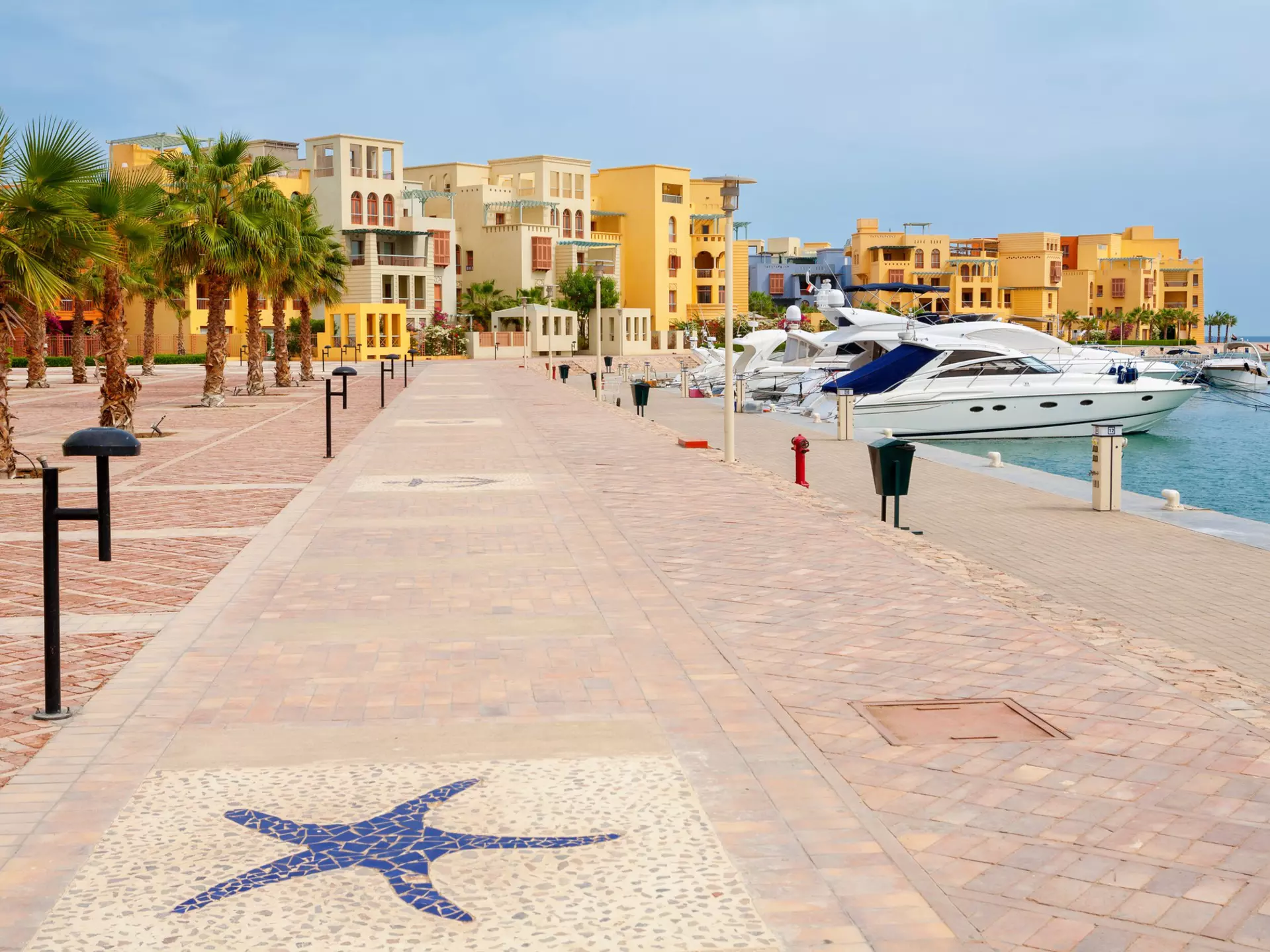 The promenade at Abu Tig Marina in El Gouna, a resort town on the Red Sea Coast in Egypt. Andrei Nekrassov/Shutterstock