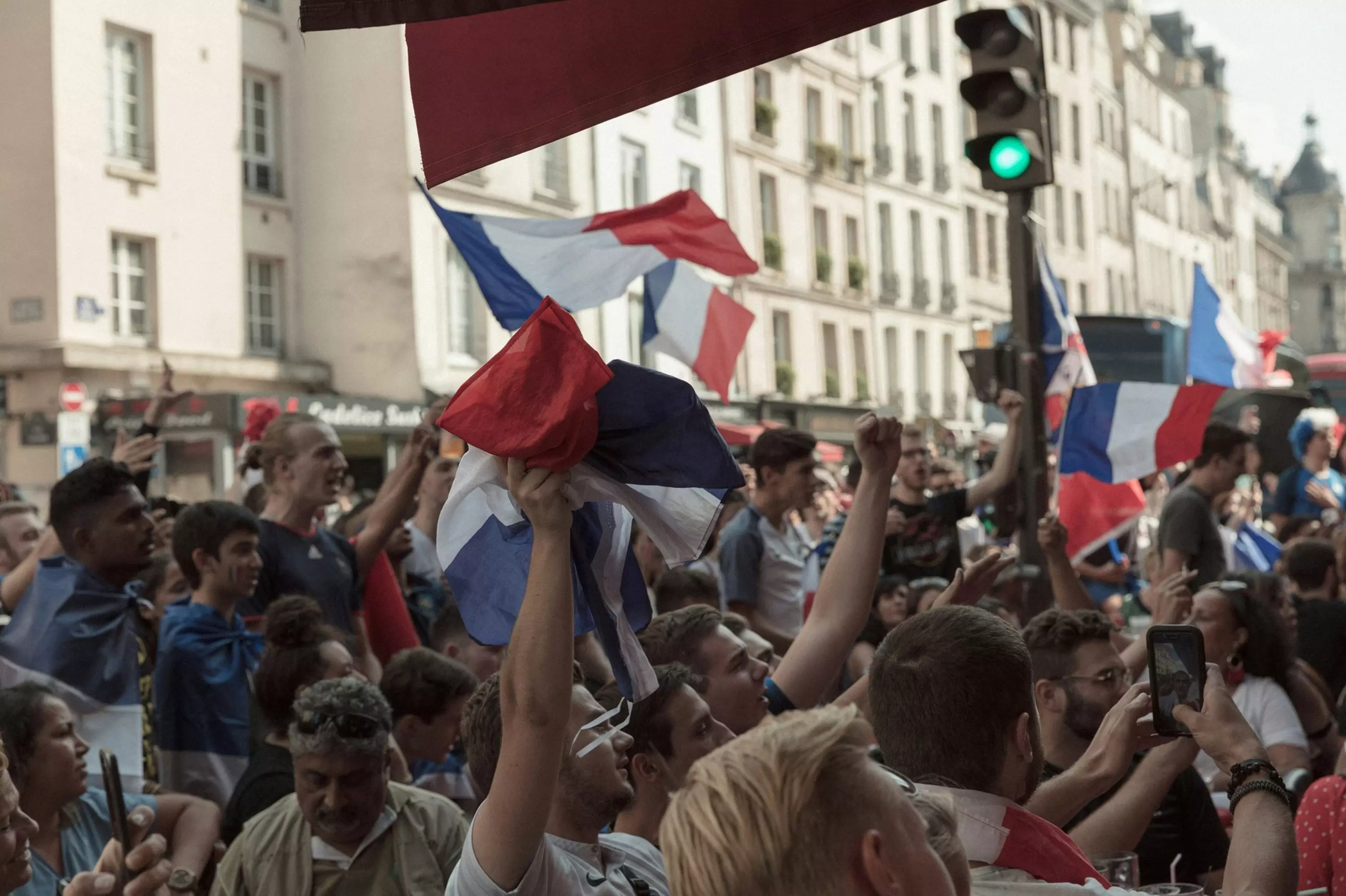 Celebrations in Paris, France after France won the 2018 FIFA World Cup