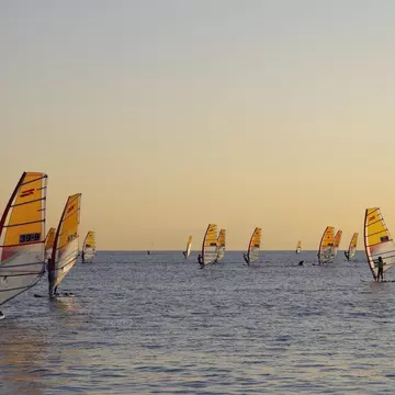 Windsurfers off of Yuigahama Beach, Kamakura. Kazuno William Empson/Shutterstock