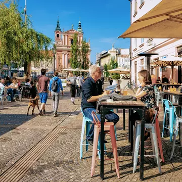 There's plenty to fill a weekend break in Ljubljana, from museum visits to riverside walks and breaks at pavement cafes and restaurants. Roman Babakin/Shutterstock 