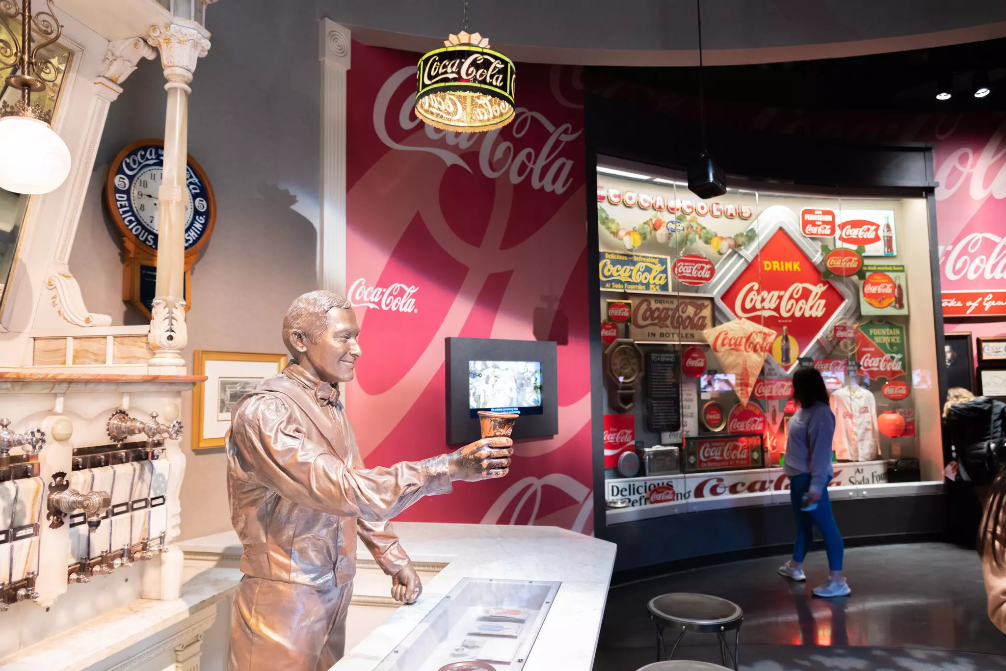 An exhibit of Coca-Cola memorabilia from around the world at the World of Coca-Cola in Atlanta, Georgia.