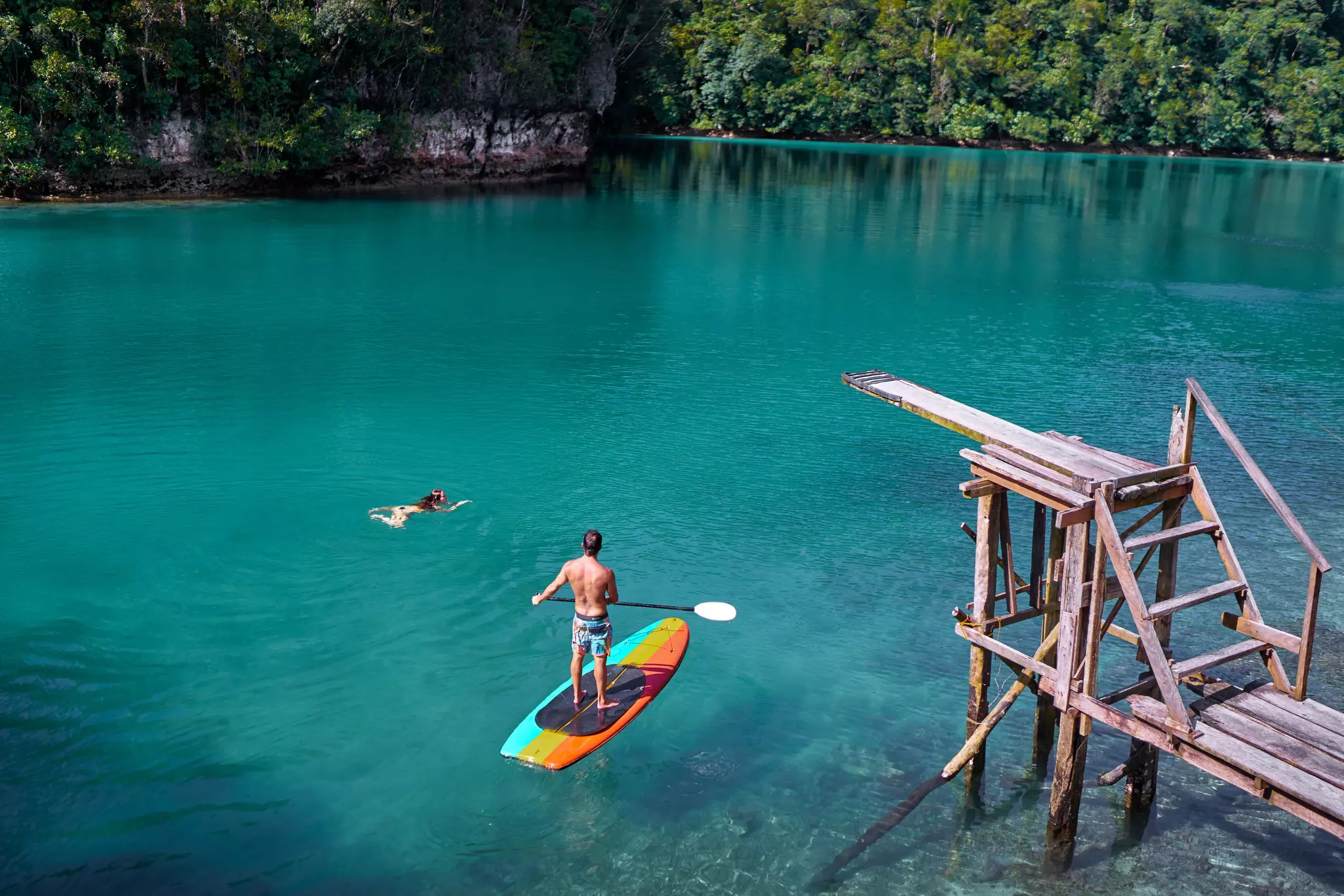 SUP in Sugba Lagoon, Siargao Island, Philippines