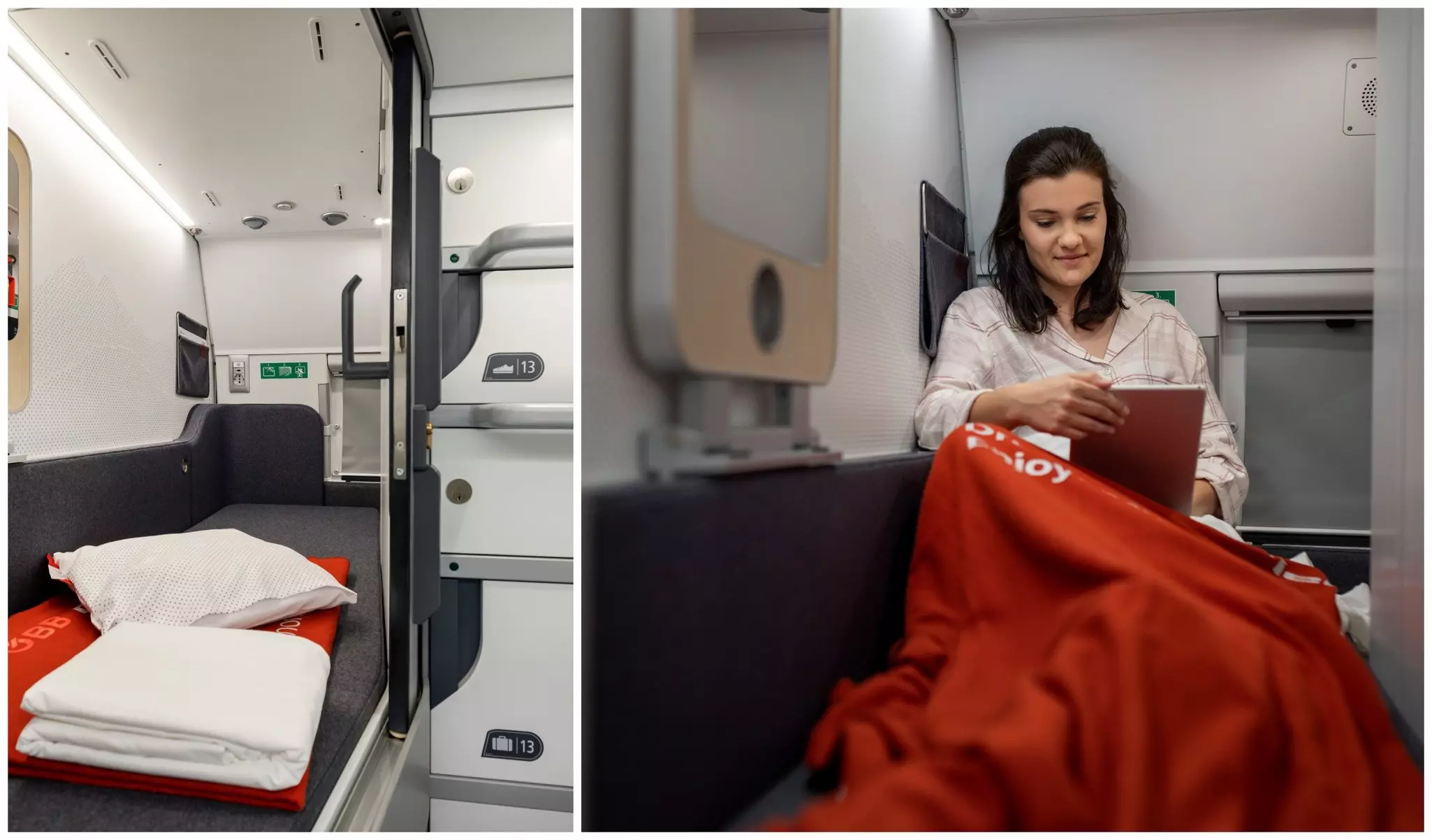 The Mini Cabins are compact but fitted with basic amenities that provide privacy and comfort © ÖBB / Harald Eisenberger