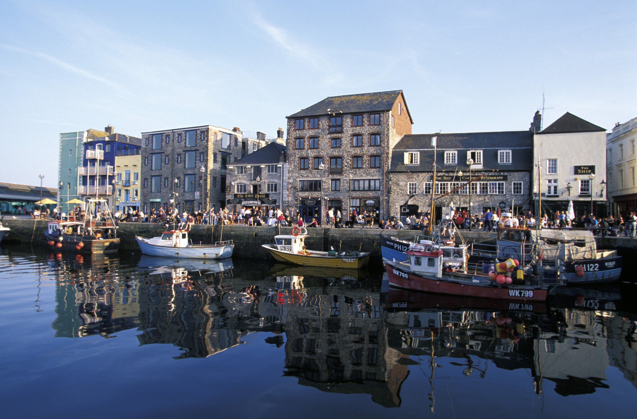 The Barbican, Plymouths old harbour area, Plymouth, Devon, England, United Kingdom