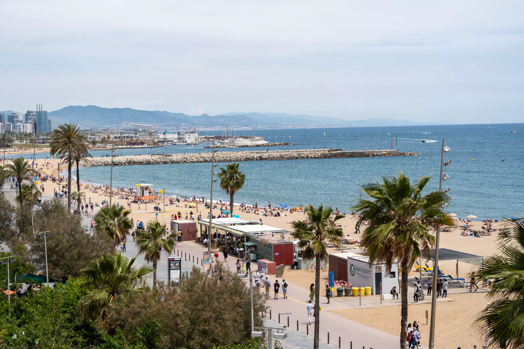 Barceloneta Beach, Barcelona, Spain.
