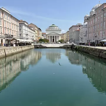 Boats along the Canal Grande, Trieste