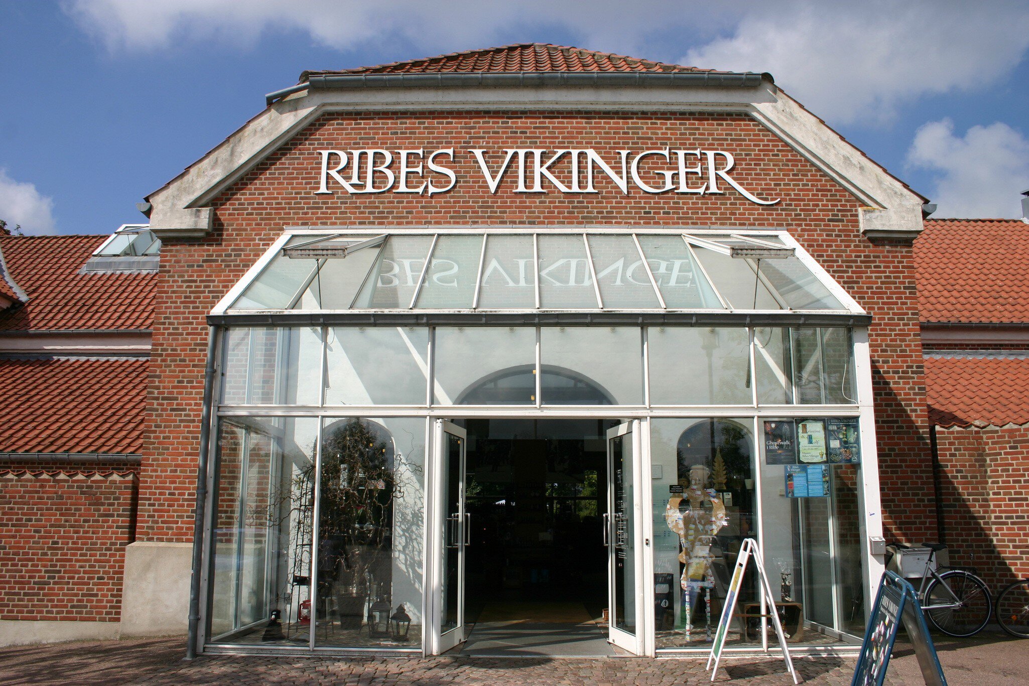 Facade of the Viking Museum in Ribe, Denmark.