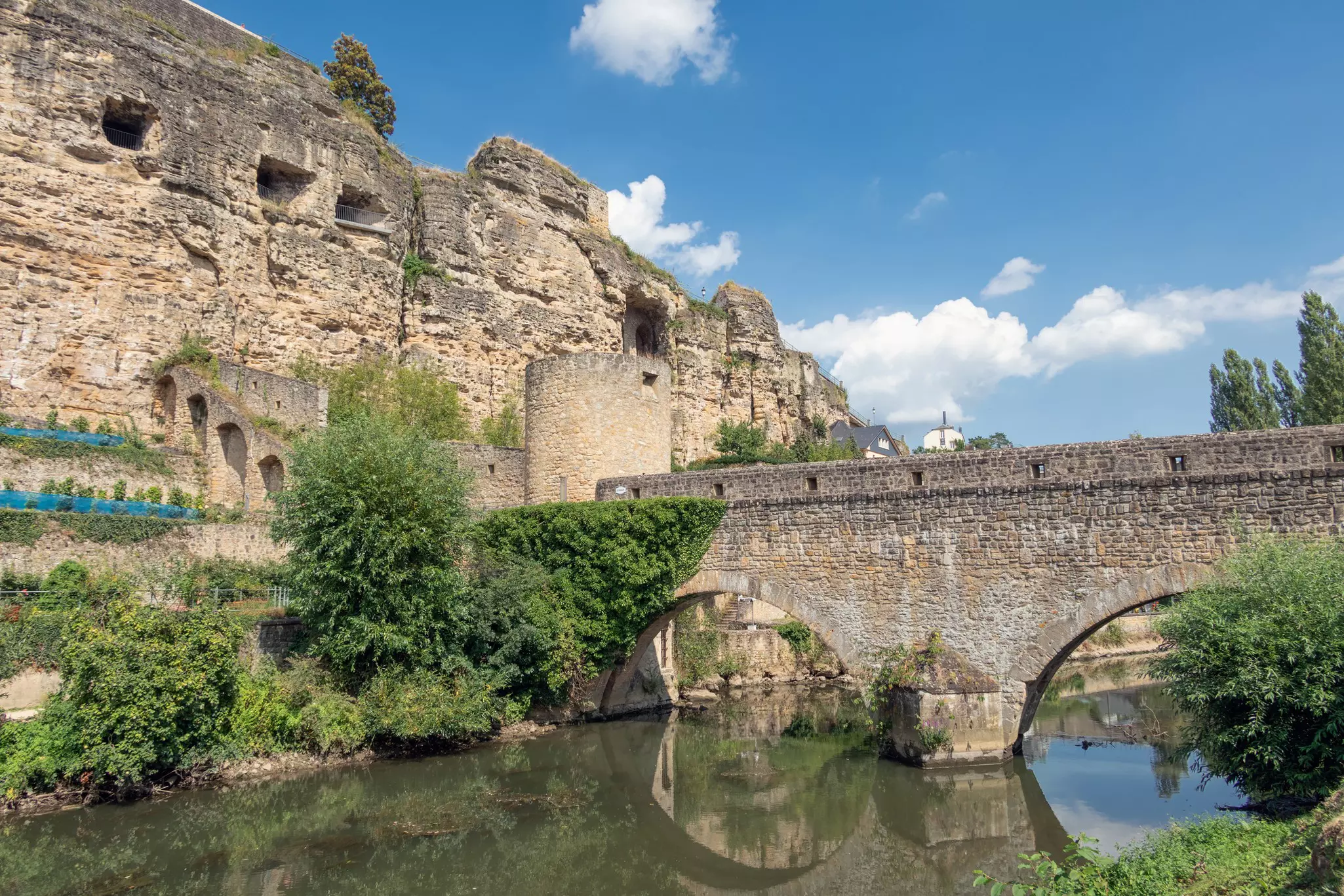 View of the casemates of Luxembourg City, part of the city's medieval fortifications.