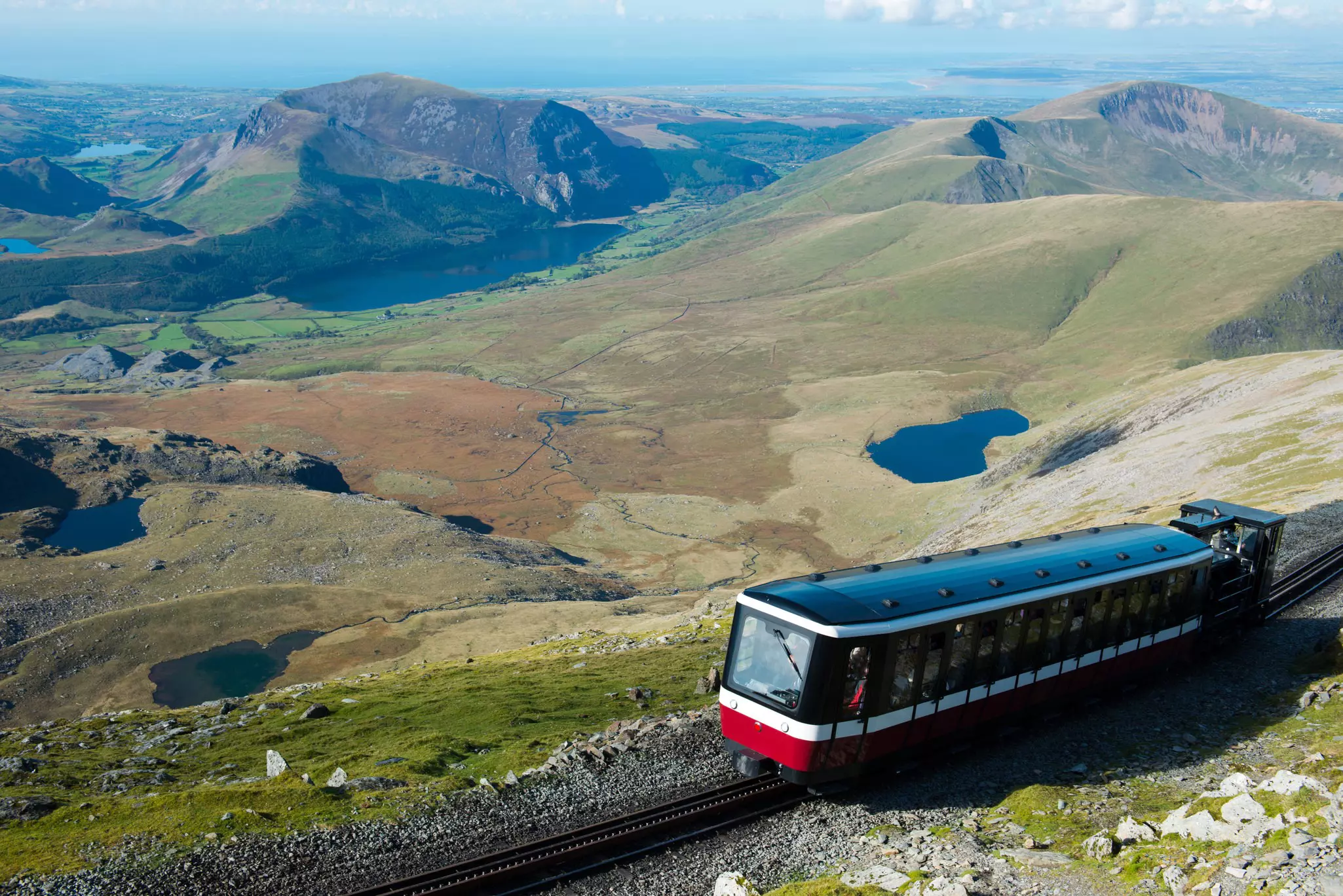 Snowdon mountain railway train in Wales