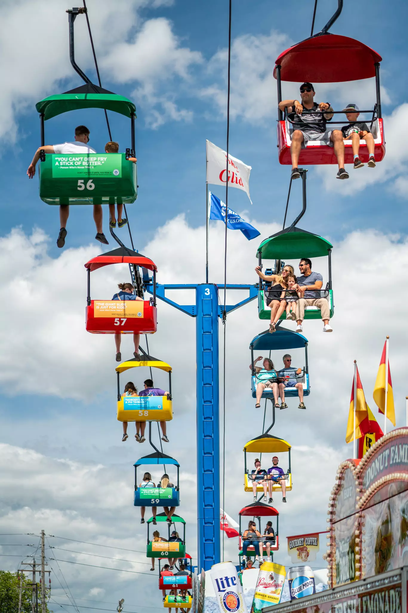 Visitors on the Sky Ride at Wisconsin State Fair in Milwaukee