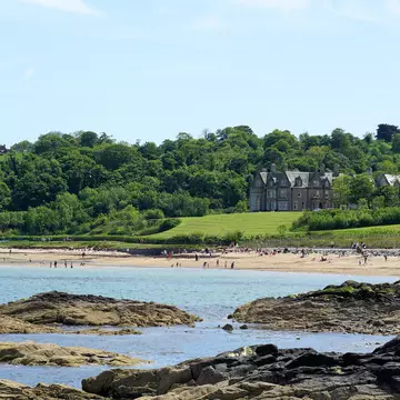 Crawfordsburn beach with Crawford House in the background, near Belfast