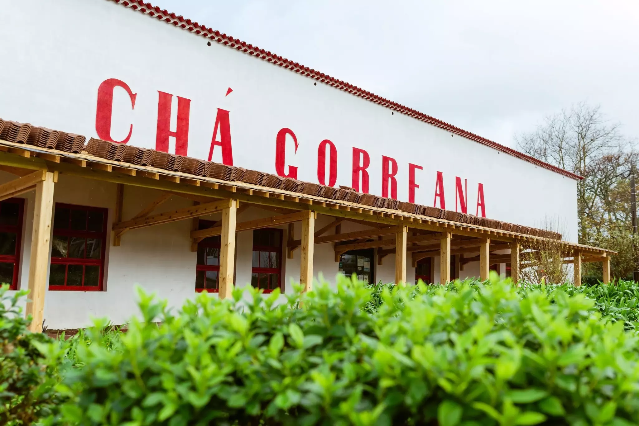 Front of Fábrica de Chá Gorreana on São Miguel, Azores, Portugal.